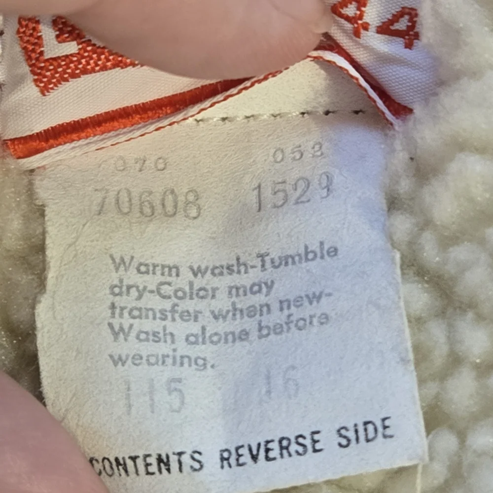 VTG 70s Levis Corduroy Sherpa Lined Jacket Brown Mens 44 - Picture 13 of 14